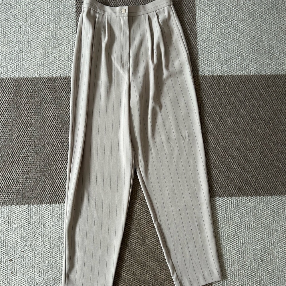 Joseph Ribkoff Light Beige Pinstripe Trousers